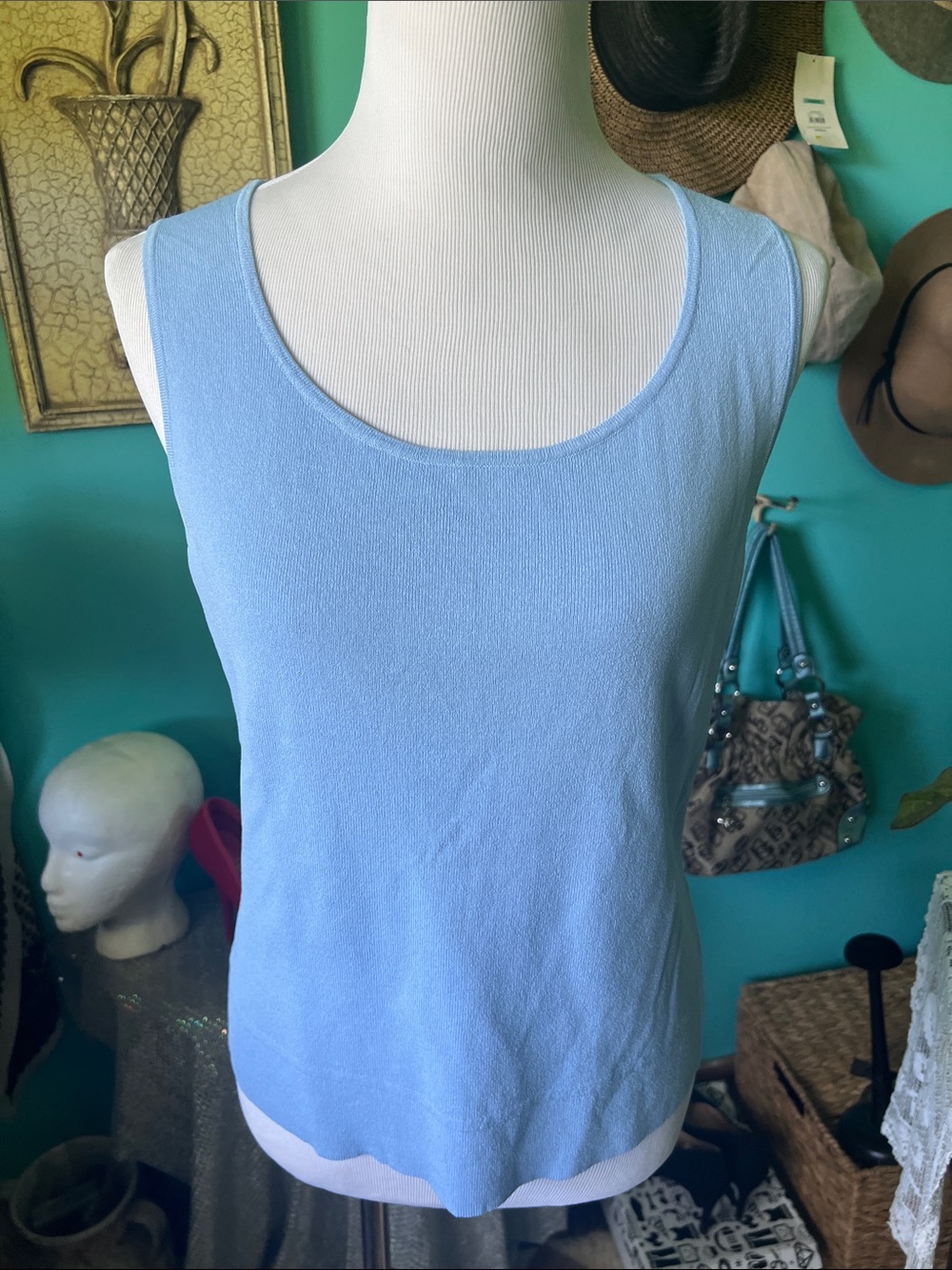 Talbots Light Blue Women's Cardigan and Tank Set - Picture 5 of 6
